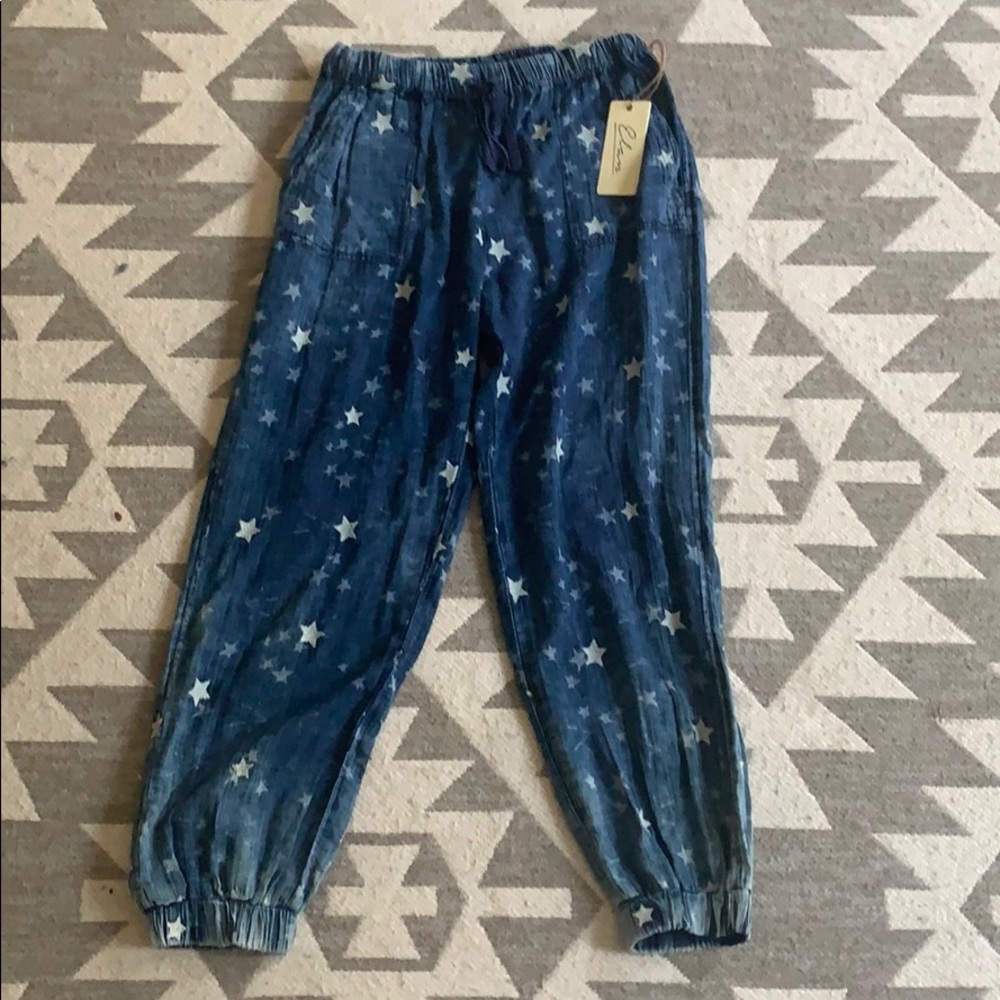 NWT. Star studded denim joggers